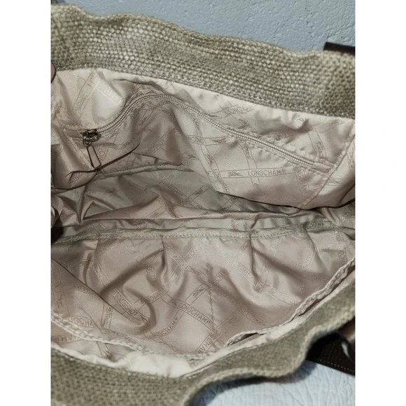 Longchamp Paris Idole Hobo Bag Brown Double Handle Fabric With Leather. VTG EUC - Picture 11 of 11